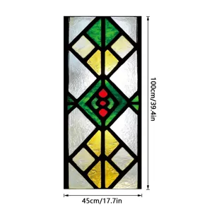 Stained glass window film decorative privacy sticker geometric 100x45cm home decor