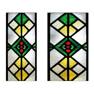 Stained glass window sticker geometric pattern static cling home decoration detail view