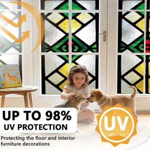 Stained glass window film static cling decorative privacy glass sticker for home and office decor.