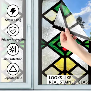 Stained glass window film privacy static cling decorative film for home and office decoration