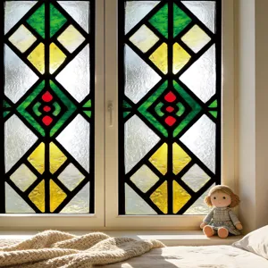 Stained glass window film static cling privacy decorative sticker for home bedroom glass decor