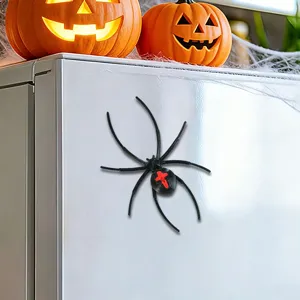 Halloween 3D spider fridge magnet spooky refrigerator sticker holiday party decoration prop.