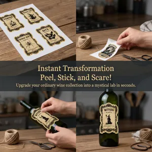 Autocollants de bouteille de potion d'Halloween etiquettes etanches pour fete effrayante