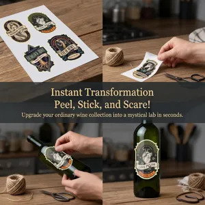 Halloween effrayant potion bouteille autocollants étiquettes imperméables pour vin