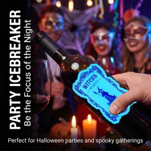Autocollant de bouteille d'Halloween lumineux étanche décoration de fête fluorescente