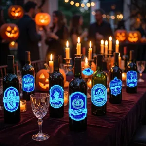 Halloween potion bouteille autocollants lumineux fluorescents etiquettes fete decor