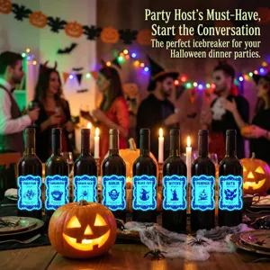 Autocollants phosphorescents pour bouteilles d'Halloween, étiquettes fluorescentes.