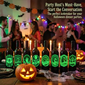 Αυτοκόλλητα για μπουκάλια φθορισμού Halloween ετικέτες διακόσμησης για πάρτι σετ τεμάχιο