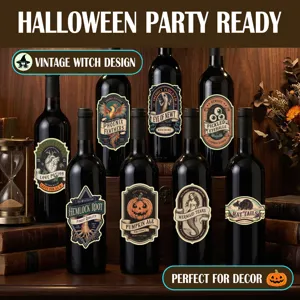 Halloween bouteille autocollants vintage sorcière potion étiquettes fête déco stickers