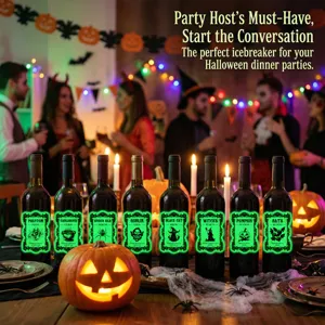 Halloween autocollants de bouteille lumineux fluorescents effrayant deco vin fete