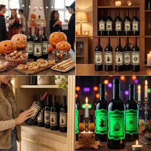 Autocollants fluorescents bouteille Halloween étiquettes vintage apothicaire pour fête effrayante