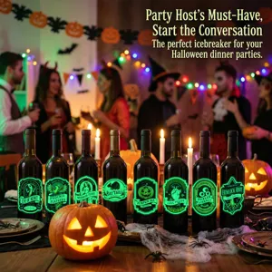 Halloween stickers bouteille lumineux fluorescents étiquettes décoration fête briller sombre