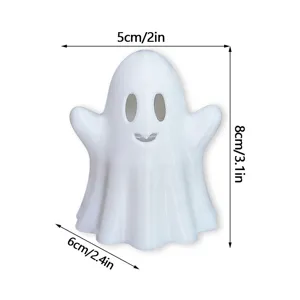 Detaillierte Größenansicht der weißen 3D-gedruckten Geisterfigur für Halloween Party.