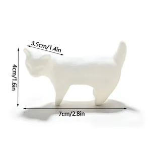 3D cat fridge magnet, cute white kitten magnetic sticker for home and office refrigerator decor.