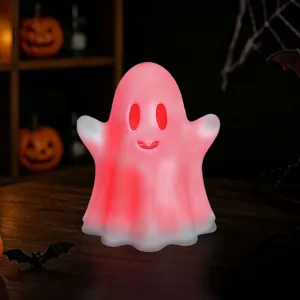 Halloween LED leuchtendes Geist Nachtlicht Dekoration, niedliche gruselige Tischdeko.