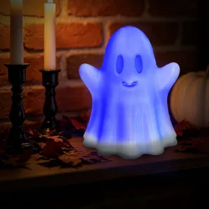 Detailansicht der leuchtenden Geist Nachtlampe, perfekte Halloween Tischdeko Party.