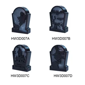 Halloween 3D Printed Tombstone LED Light Spooky Party Hanging Decor Spooky Props