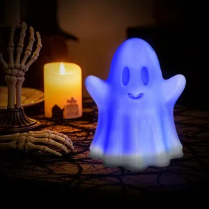 Halloween leuchtendes Geist Nachtlicht Detail, blaue LED Lampe fur die Party.