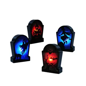Halloween LED tombstone light set spooky ghost pumpkin party glow decoration props