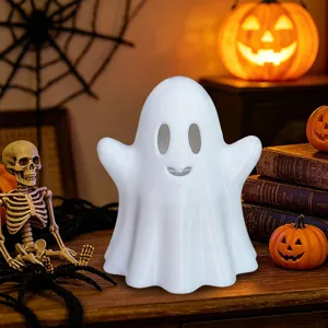 Halloween weißer Geist LED Nachtlicht 3D gedruckt gruselige Party Desktop Deko Requisite.