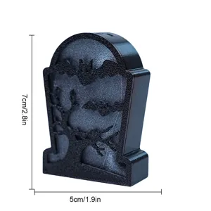 Halloween Tombstone LED Light 3D Printed Bat Tree Spooky Festival Party Decoration 7cm