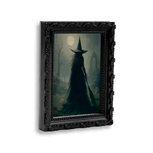 Halloween 3D cornice foto magnetica vintage gotico nero strega adesivo frigorifero