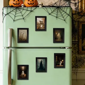 Halloween ghost fridge magnet photo frames spooky 3D resin magnetic picture frames decor set