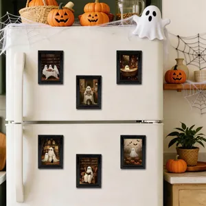 Halloween 3D φάντασμα μαγνητικό αυτοκόλλητο ψυγείου σετ κορνίζας φωτογραφιών.