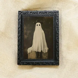 Halloween fantôme vintage aimant de réfrigérateur cadre photo décoration effrayante cadeau.