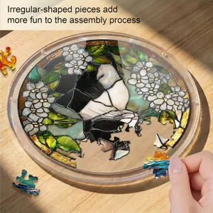 Acrylic cat puzzle suncatcher window hanging pendant with irregular pieces for home decor