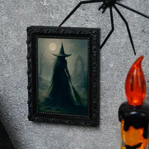 Cornice foto strega di Halloween magnete da frigo decorazione spettrale festiva