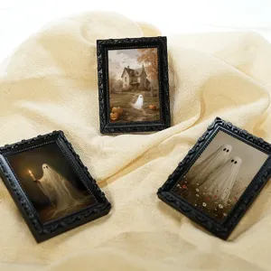 Halloween 3D ghost magnetic photo frame fridge sticker set decorative miniature frames.
