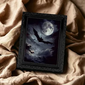 Marco de fotos magnético 3D de Halloween murciélago espeluznante luna pegatina nevera