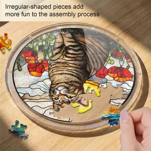 Acrylic cat suncatcher window hanging puzzle, stained glass style irregular pieces decor.