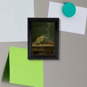 3D retro funny frog fridge magnet vintage picture frame memo note magnetic sticker home decor