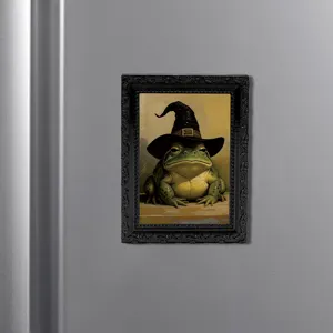 3D magnetic fridge magnet funny frog vintage photo frame cute home decor memo sticker