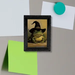 Vintage frog witch hat fridge magnet creative 3D stereo refrigerator sticker for home decor