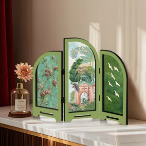 Mini acrylic folding screen decorative ornament traditional chinese style desktop display piece