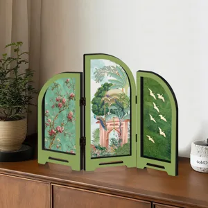 Miniature Chinese style folding screen acrylic desktop ornament home decor gift craft piece