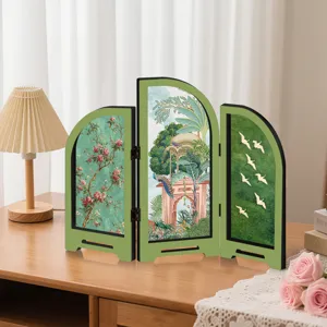 Mini Chinese style folding screen acrylic desktop ornament traditional art home decor gift