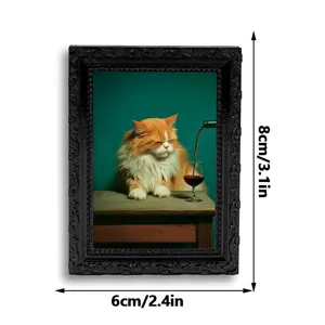 3D Katze Kühlschrankmagnet Vintage Bilderrahmen lustige Tier Notizaufkleber Heimdeko