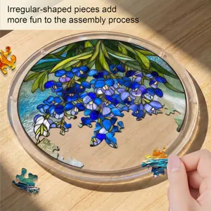 Acrylic stained glass flower puzzle suncatcher window hanging decorative art piece for home decor