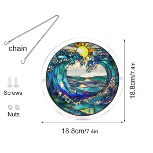 Acrylic puzzle suncatcher window hanging with chain screws and nuts size 18.8cm.