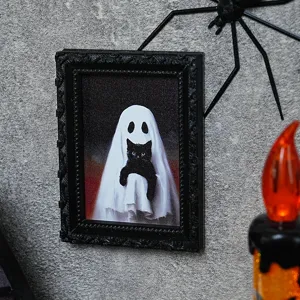 Halloween 3D Fantome Chat Aimant De Refrigerateur Cadre Photo Decoration Fete Effrayante