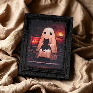 Halloween 3D fantôme chat noir aimant cadre photo pour réfrigérateur décoration de fête.