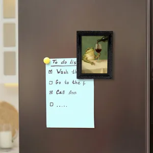 Vintage frog fridge magnet 3D retro photo frame funny wine drinking animal sticky note holder