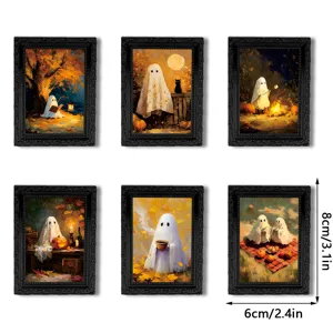 Halloween ghost fridge magnets set of six cute autumn photo frame decorative magnetic stickers