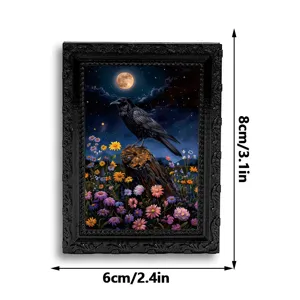 Halloween 3D Corvo Cornice Fotografica Magnetica Calamita Per Frigo Decorativa