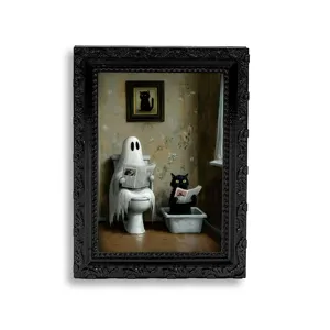 Halloween Fantôme Chat Noir Aimant de Réfrigérateur Cadre Photo Cartoon Créatif Drôle Autocollant Magnétique Maison Décoration de Vacances