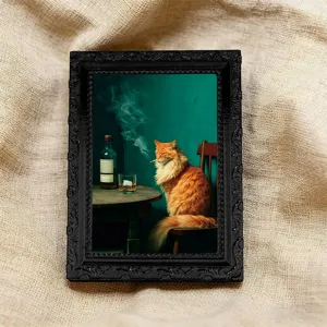 Vintage Bilderrahmen Katze Kuehlschrankmagnet niedlicher Tier Magnetaufkleber Deko